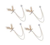 WATIIFUFU 4pcs Men's Brooch Suit Pin with Rhinestone Eagle Design and Tassel Decoration Alloy Lapel Pins for Parties Coats Jackets Stylish Collar Accessories for Special Occasions