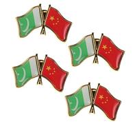 WATIIFUFU 4pcs Pakistan Flag Pins: Pakistani China Flag Lapel Pins Metal National Friendship Brooches Travel Countries Badge For Clothes Hats Backpacks