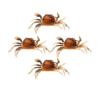 WATIIFUFU 4pcs Realistic Crab Fishing Lures with Hooks, Lifelike 3d Simulation Soft Baits Made of Pvc and Metal, Reusable Crab Shaped Fishing Tackle for Freshwater Rivers and Trout
