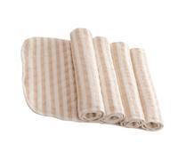 WATIIFUFU 4pcs Reusable Booster Pads Washable Diaper Liners Absorbent Cloth Diapers for Boy Girl Comfort Brown White Striped