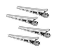 WATIIFUFU 4pcs Small Stainless Steel Sealing Clamps Food Storage Bag Clips Reusable Snack Bag Clamps Lightweight for Kitchen and Office Use
