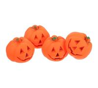 WATIIFUFU 4pcs Soft Plastic Pumpkin Pet Chewing for Small Dogs, Dental Health and Biting Prevention, Interactive Halloween Dog for Training and Teeth Cleaning