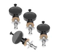 WATIIFUFU 4pcs String Ukulele Guitar Tuning Button Tuning Pegs Keys Black Strong Metal Body with Plastic Central Peg Small Screw Easy to Carry Practical for Ukulele Accessories
