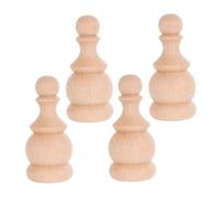 WATIIFUFU 4pcs Unfinished Wooden Post Finials with Roman-Inspired Design Natural Pine Wood Bed Canopy Finials Decorative Ball Pointed Toppers for Porch Posts Deck Railings Staircase Newel