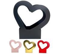 WATIIFUFU 4Pcs Valentines Day Floral Gift Boxes with Hollow Out Design Durable Paperboard Flower Packing Cases Pink Red Black Gold Small Handheld Flower Basket for Bouquets and Romantic