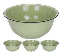 WATIIFUFU 4pcs Vintage Enamel Mixing Bowls with Rim Large Capacity Multi-Functional Kitchen Basins for Soup Dough Kneading and Washing Rice Retro Old-Fashioned Random Color