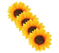 WATIIFUFU 4pcs Yellow Sunflower Wrist Corsage Bracelet for Featuring Fade Resistant Colours and Realistic Fabric Design, for Education Demonstrations and Parties