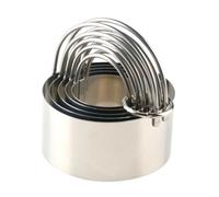 WATIIFUFU 5 Pcs Stainless Steel Round Cookie Cutters with Handle Biscuit Molds for Baking Fondant Dough Crumpets Tarts Dishwasher Safe Rust- Safe for Family Use