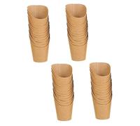 WATIIFUFU 50Pcs Kraft Paper Snack Cups Small Food Containers with Wide Open Narrow Bottom Design for French Fries Chicken Wings Waffles Party Use and Restaurant Supplies