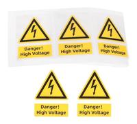 WATIIFUFU 5pcs Adhesive Labels Electrical Shocks Hazard Warning Stickers PC Material Waterproof Easy to Stick Assorted Color for Construction and Transportation Safety