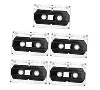 WATIIFUFU 5pcs Blank Cassette Tapes Double-sided Audio for Music Speech Recording Diy Hard Shell Case