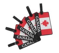 WATIIFUFU 5pcs Canadian Flag PVC Luggage Tags Unique Design Waterproof Multipurpose Use Airline Boarding Pass Holder for Suitcases and Bus Cards in Crowded Airports