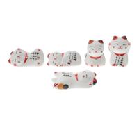WATIIFUFU 5pcs Cat Shape Ceramic Chopsticks Rests Porcelain Table Decor Fork Rest Creative Cartoon Style Chopstick Holders for Dining and Entertaining