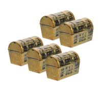 WATIIFUFU 5pcs Miniature Pirate Treasure Chest Vintage Style Dollhouse Decor Party Favors Compact Lightweight Accessories for Fish Tank and Tabletop Decoration