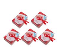 WATIIFUFU 5pcs Red Book-shaped Christmas Gift Boxes for Cookies and Candy Storage, Paper Material with Creative and Adorable Design, for Xmas Party Souvenirs and Exchange Gifts