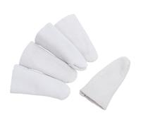 WATIIFUFU 5Pcs White Sheepskin Leather Finger Sleeves Heat Insulated Thick Finger Guards for Jewelry Making Protecting from Scald and Scratch Flexible Covers