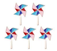WATIIFUFU 5pcs Windmill Shape Brooch Creative Lovely Alloy Brooch Coloring Process Reliable Collar Pin Unisex Badge Decor for Clothing Accessory