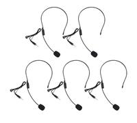 WATIIFUFU 5pcs Wired Headset Microphones with 3.5mm Thread Head, Omnidirectional Plastic Microphones for Teaching and Stage Performances, Easy to Carry Speaker Voice Amplifier Mics