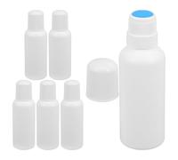 WATIIFUFU 6pcs 100ml Sponge Head Applicator Bottles for Liniments, Plastic Refillable Liquid Storage Containers with White Caps, Travel-friendly Hair Oil and Hair Dye Applying Bottles