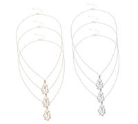 WATIIFUFU 6pcs Adjustable Crystal Cage Necklace Holder with Empty Stone Pendants for Women DIY Jewelry Making Modern Adjustable Chains for Custom Fit Stylish Raw Crystal Pendant Choker