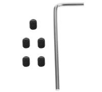 WATIIFUFU 6pcs Black Electric Guitar String Lock Screws Hex Threaded Guitar Mounting Hardware with Neck Plate for Acoustic and Headless String Retainer