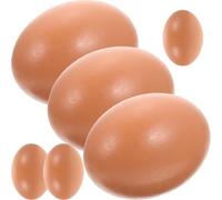 WATIIFUFU 6pcs Brown Plastic Fake Eggs for Decorating, Lifelike Easter Basket Decoration and Photograph Props, for Kindergarten and Home Use, Realistic Eggs for Crafting and Display