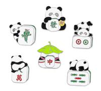 WATIIFUFU 6pcs Chinese Style Panda Brooch for Women Teens Decorative Lapel Pins with Unique Cartoon Designs Fashionable Animal Brooches for Clothes and Backpack Accessories