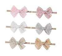 WATIIFUFU 6pcs Girl Headbands Boy Girl Hairbands Elastic Hair Bows Hair Bands for Hats Months Occasions