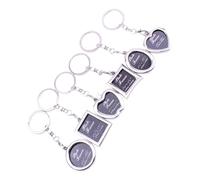 WATIIFUFU 6pcs Photo Frame Key Chains Silver Small Key Pendants with Picture Insert for Birthday Suitable for Friends and Party Favors
