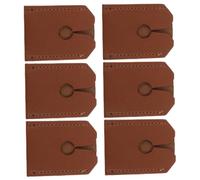 WATIIFUFU 6pcs Razor Cover Travel Razor Cover Pu Leather Brown Keeps Clean and Dry for Men Grooming Travel
