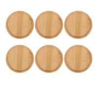 WATIIFUFU 6pcs round Bamboo Wood Coasters with Raised Edges and Heat Resistance, Natural Charm Drink Coaster Disks for Juice Glasses, Coffee Mugs, and Family Gatherings Table Protection
