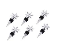 WATIIFUFU 6Pcs Stainless Steel Snowflake Wine Bottle Plugs Reusable Decorative Stoppers for Home Bar Party Sealing Plugs with Polished Surface and Craftsmanship