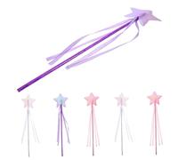 WATIIFUFU 6pcs Star Shaped Fairy Wands for Soft Fabric Childsafe Props with Whimsical Five-pointed Design for Birthday Halloween Christmas Party Favors and Group Play Activities