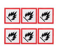 WATIIFUFU 6pcs Warning Labels Flame Warning Sign Fire Safety Labels Pvc Weather Resistant Continuous Reminder for Trash Bins and Trash Cans in Communities and City Sanitation