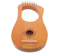 WATIIFUFU 7 String Mini Lyre Harp Portable Wooden Harp with Tuning Wrench and Extra String Set Lightweight Friendly Learning Aid for Early Music Education and Family Gatherings