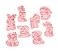 WATIIFUFU 8Pcs Easter Bunny Cookie Molds Baking Food-Safe Biscuit Cutters DIY Creative Easter Party Supplies for Adults