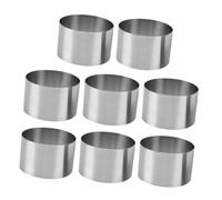 WATIIFUFU 8pcs Small Mousse Cake Mould Circular Mold Stainless Steel Tiramisu Molds Round Mousse Cake Rings Round Stainless Steel Biscuit Ring Tart Silver
