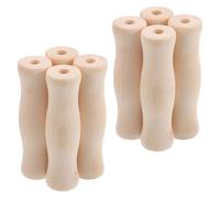 WATIIFUFU 8pcs Wooden File Handle Replacement with Dia 8mm Through Hole, Ergonomic Design and Burrfree Edges, Sturdy Wood Kitchen Utensils Handles for Pail and Bucket, for Outdoor Cleaning