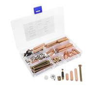 WATIIFUFU 95 Pcs Furniture Nuts and Bolts Replacement Kit for Double Beds One Connectors with Hex Socket Cap Screws and Wooden Dowel Pins Hardware Set for Crib and Bunk Bed Assembly
