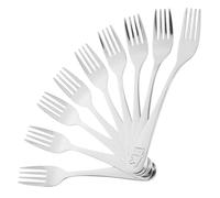 WATIIFUFU 9pcs Boy Girl Feeding Fork Metal Fork Long Handle for First Solid Food for Dessert and Party Use Stainless Steel for Home Restaurant Use