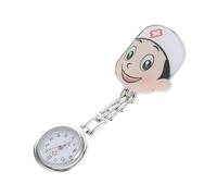 WATIIFUFU Acrylic Cartoon Nurse Clip-on Pocket Watch Quartz Hanging Nursing Fob Watch Lapel Pin Suitable for Women Students White