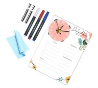 WATIIFUFU Acrylic Whiteboard with Clock Desktop Memo Board Dry Erase Sturdy Construction Acrylic Writing Board for Office Home Planning