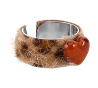 WATIIFUFU Adjustable Leopard Print Heart Ring Vintage Style Minimalist Alloy Open Ring for Women Autumn Winter Fashion Accessories for Parties Dates Daily Wear