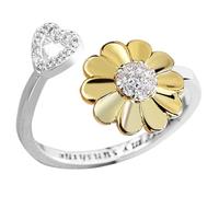 WATIIFUFU Adjustable Open Ring Sunflower Flower Ring for Women Stackable Bands Finger Jewelry Elegant Statement Finger Decoration for Daily Wear Parties Weddings Gold and Silver