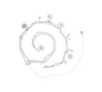 WATIIFUFU Adjustable Women S Boho Waist Chain Belt with Sunflower Design Lightweight Metal Body Jewelry for Dresses Jeans Formal Wear Silver Chain Accessory