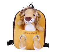 WATIIFUFU Animal Plush Backpack with Adjustable Straps and Anti-lost Safety Harness Outdoor School Bag for Boys and Cute Yellow Cartoon Design for Preschool and Kindergarten