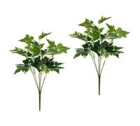 WATIIFUFU Artificial Green Leaves Branches Material with Lifelike Details 2pcs Fake Plant Decor No Watering Required for Hanging on Walls Or Hawaii Parties