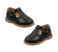 WATIIFUFU Baby Girl Princess Shoes Soft Sole Prewalkers for Toddler Spring Autumn Cute British Style Infant Walking Shoes Warm and Comfortable Black