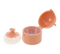 WATIIFUFU Bear Shaped Body Powder Container 50g with Double Layer Design for Effortless Powder Dispensing and Travel Use, Cute Coffee Colour Puff Holder Case Suitable and Storage