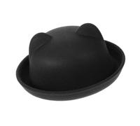 WATIIFUFU Black Cat Ear Top Hat for Soft Polyester Cute Party Dress Up Hat with Adorable Kawaii Ears for Christmas Halloween and Birthday Celebrations